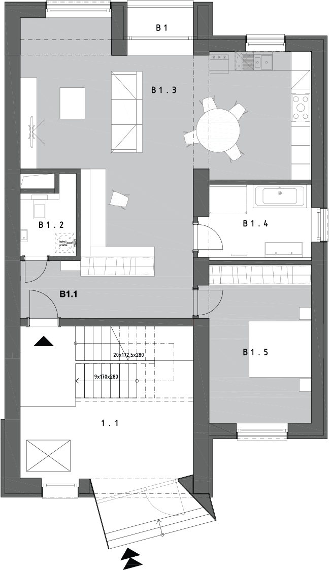 3-izbový byt B