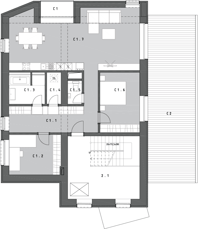 3-izbový byt C